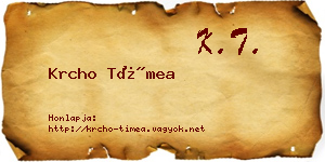 Krcho Tímea névjegykártya